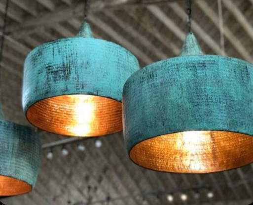 2 lampu gantung tembaga